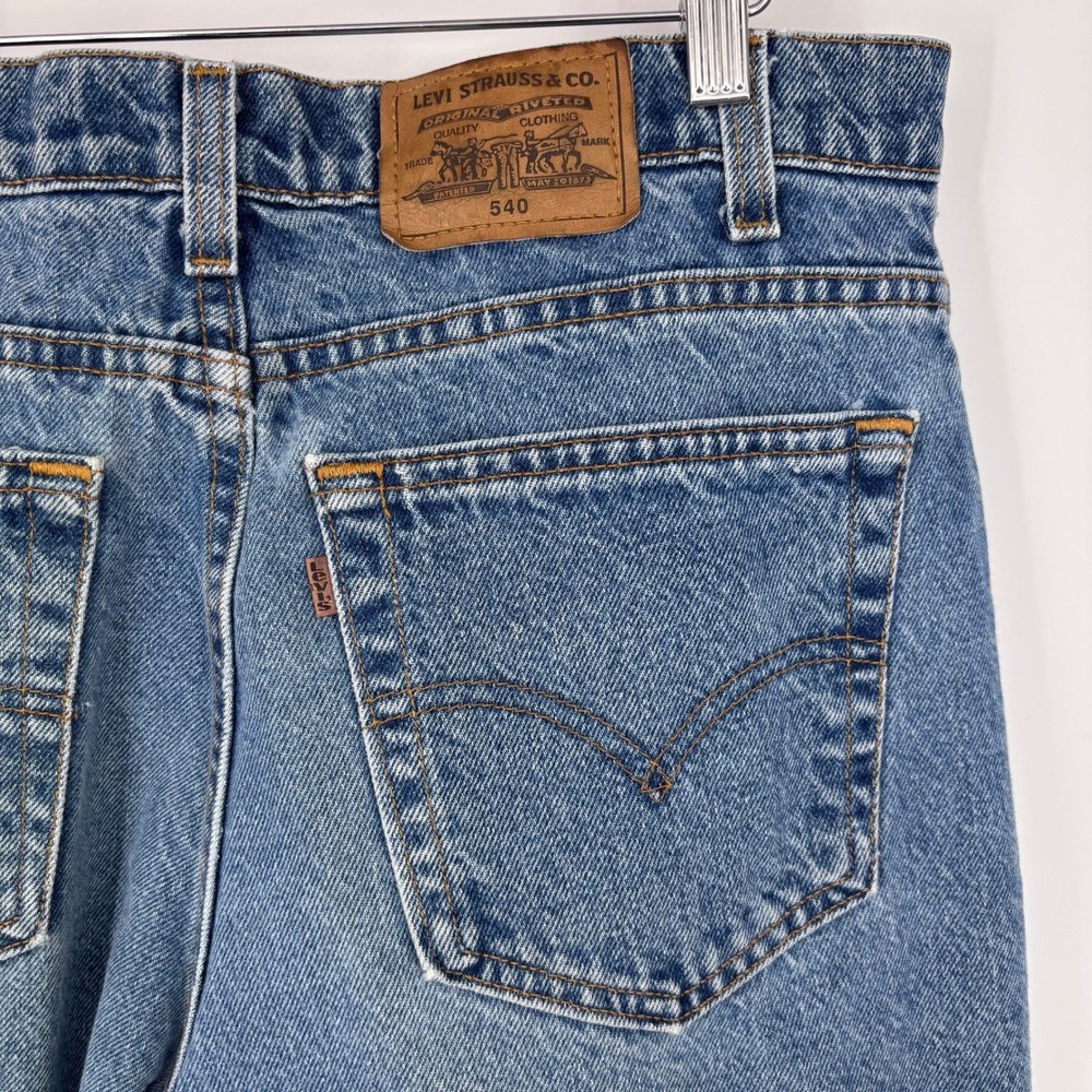 Vtg Levis 540 Jeans Mens 32x31 (Tagged 34x32) Blue Brown Tab 90s